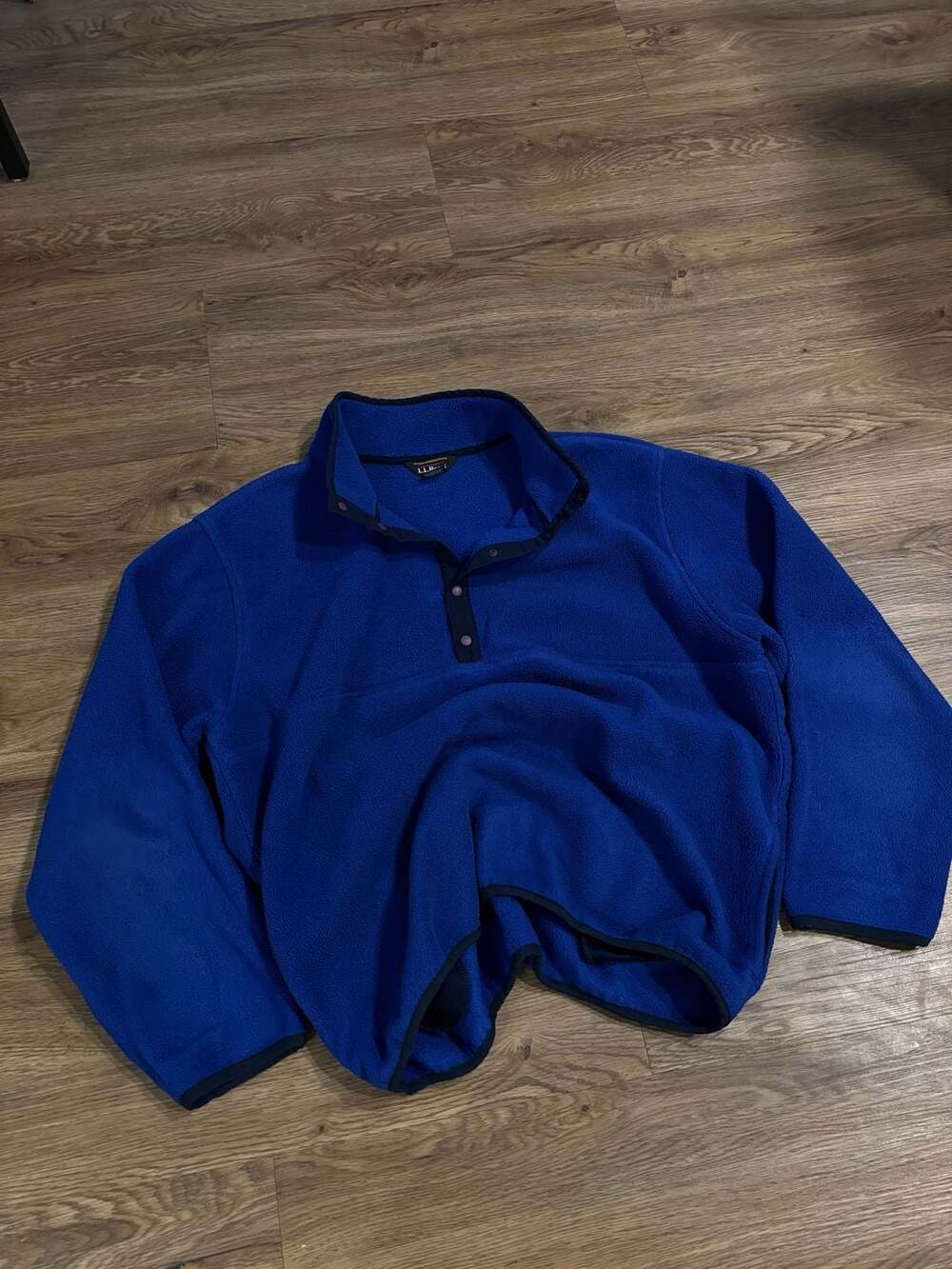 L.L.Bean Men's Sweater Fleece Snap-Neck Pullover in Royal Blue